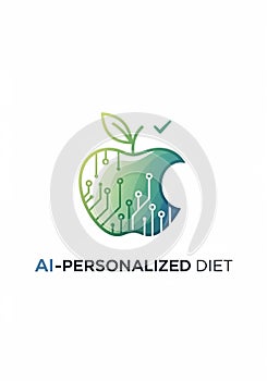 Green and blue apple-shaped logo with