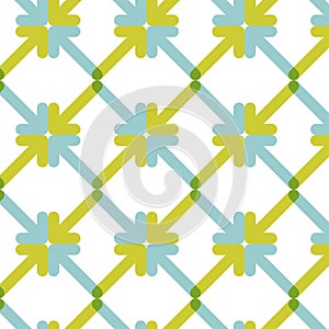 Green and blue arrows pattern. Vector illustration, flat design