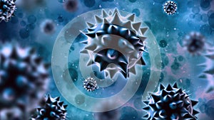 Green-blue bacteria background. 3D illustration