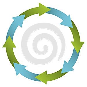 green and blue cycle icon