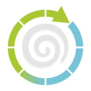 green and blue cycle icon