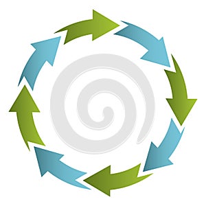 green and blue cycle icon