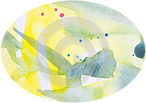 Green blue egg. Watercolor egg-shaped background