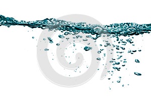 Green Blue fizzy water with bubbles photo