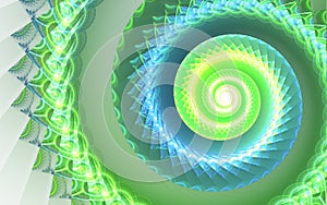 Green and blue fractal swirl