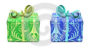Green and blue gifts
