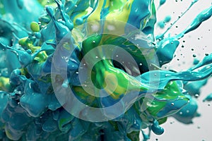 Green and blue goo or paint mix background illustration