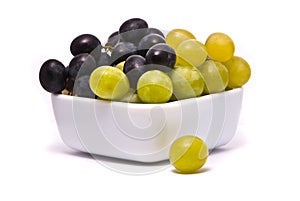 Green and blue grapes