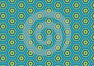 Green Blue Hexagon Pattern