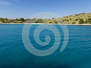 Green blue lagoon in Kornati islands Croatia