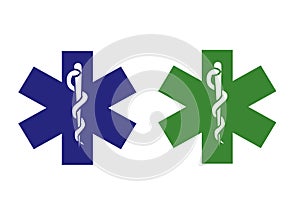 Green and blue medical symbol
