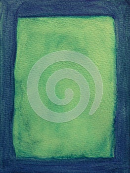 Green and blue painted frame