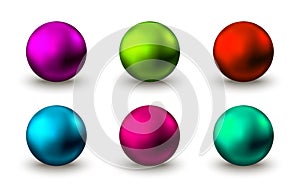 Green, blue, red, pink, purple glossy sphere