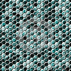 Green blue snake skin hexagonal seamless pattern texture