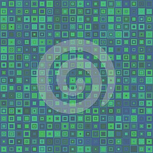 Green and blue square mosaic background