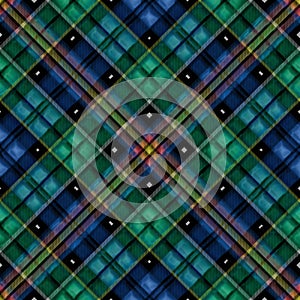 Green and blue stylized checkered background for prints, fabrics, designs, clothes