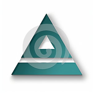 a green and blue triangle logo on a white background
