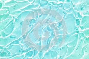 green blue water wave abstract, natural ripple and bubble texture, gel soap, background photography