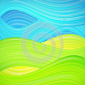 Green and blue wave background