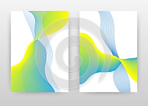 Green blue waved lines design for annual report, brochure, flyer, poster. Waves isolated background vector illustration for flyer