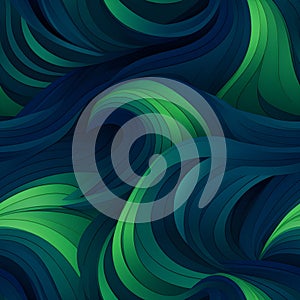 green and blue waves abstract background seamless pattern generative ai