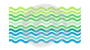 Green and Blue Wavy Lines Seamless Pattern, vector design Generative AI