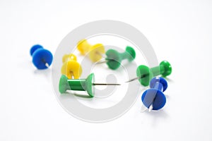 Green Blue and Yellow Pins