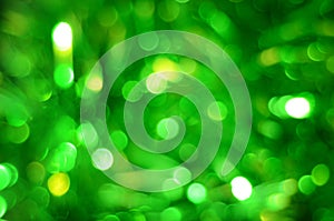 Green blurred bokeh ights defocused background