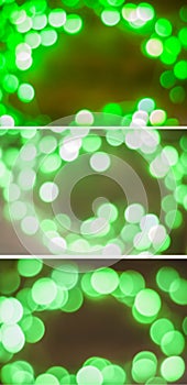 Green bokeh collage