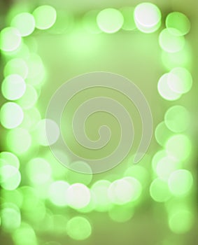 Green bokeh frame