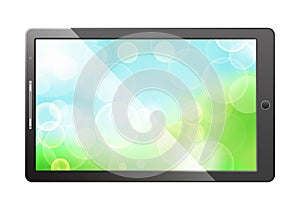 Green bokeh screen in tablet pc