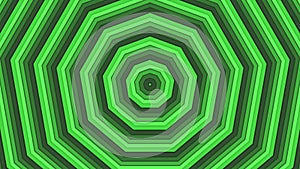 Green bold circles simple flat geometric on dark grey black background loop. Rounds nonangular radio waves endless creative