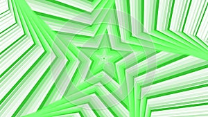 Green bold spin pentagonal star simple flat geometric on white background loop. Starry spinning radio waves endless creative