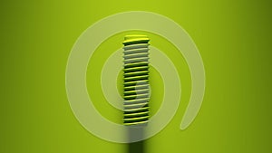 Green Bolt Nut Screw with Green Background