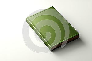 A green book cover mockup isolated on white background.