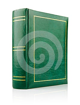 Green book in the leather binding