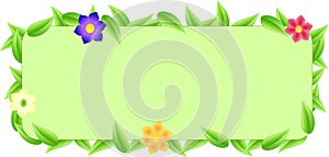 Green border made of leaves with space text