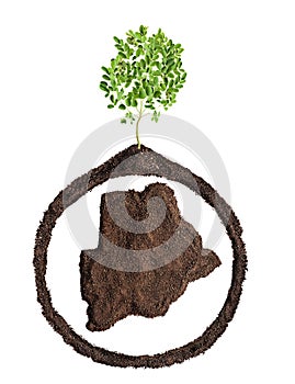 Green Botswana isolated on white