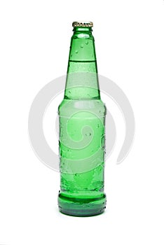 Green bottle of water.