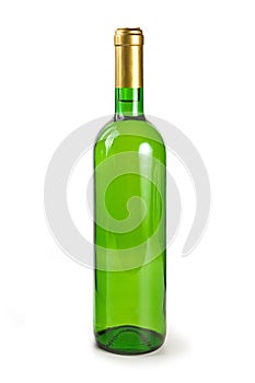 Green bottle with wine