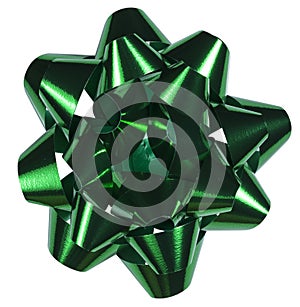 Green bow (clipping path included)