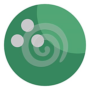 Green bowling ball, icon