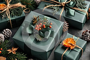 A green box with a green ribbon