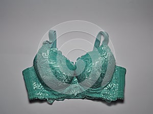 Green bra or underwear isolated