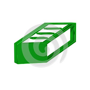 Green Brick icon isolated on transparent background.