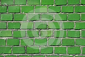 Green brick wall