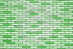 Green brick wall. Construction retro  background