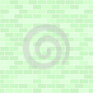 Green brick wall pattern. Seamless vector brick background