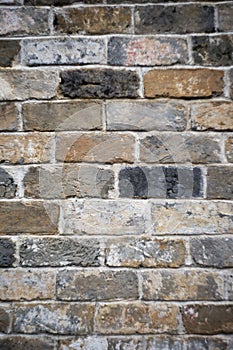 Green brick walls of ancient Chinese buildings