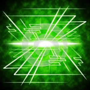 Green Brightness Background Shows Radiance And Lines